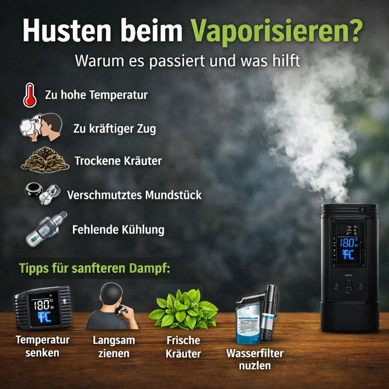 Husten beim Vaporisieren – warum es passiert und was hilft: Ursachen, Tipps und Lösungen für sanfteren Dampf