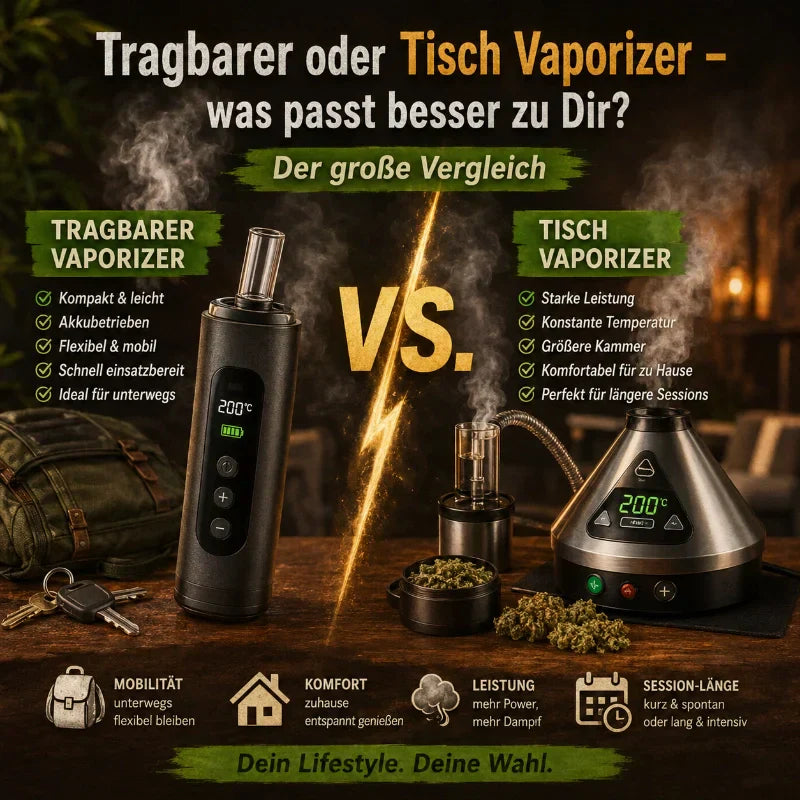 Tragbarer Vaporizer oder Tisch Vaporizer – was passt besser zu Dir?