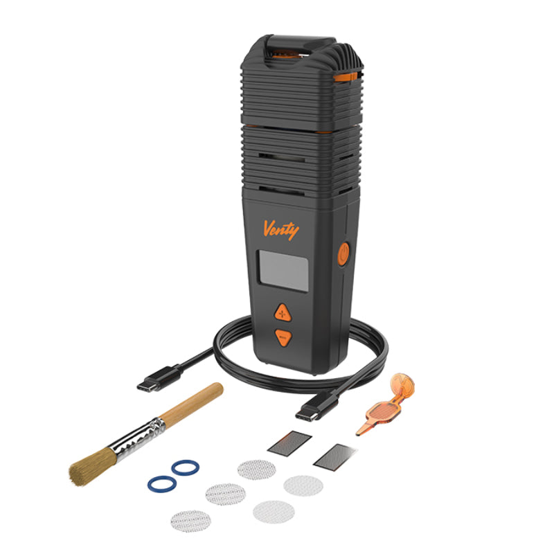 Storz & Bickel VENTY mit Ladekabel, Reinigungsbürste, Sieben und Werkzeug