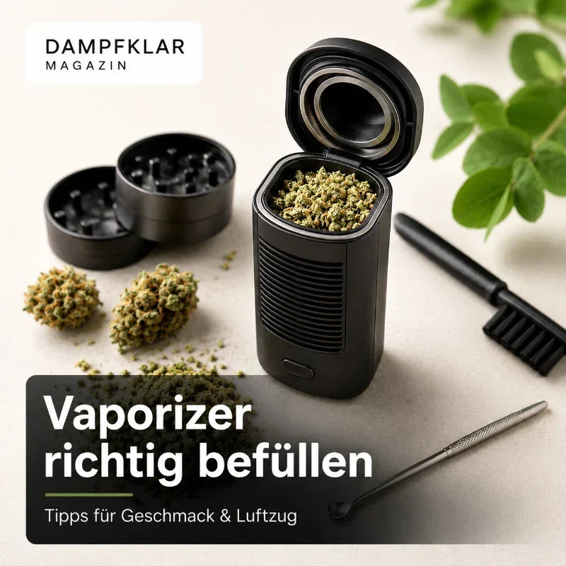 Vaporizer richtig befüllen: So holst du mehr aus deiner Kräuterkammer mit geöffnetem Vaporizer und Kräutern