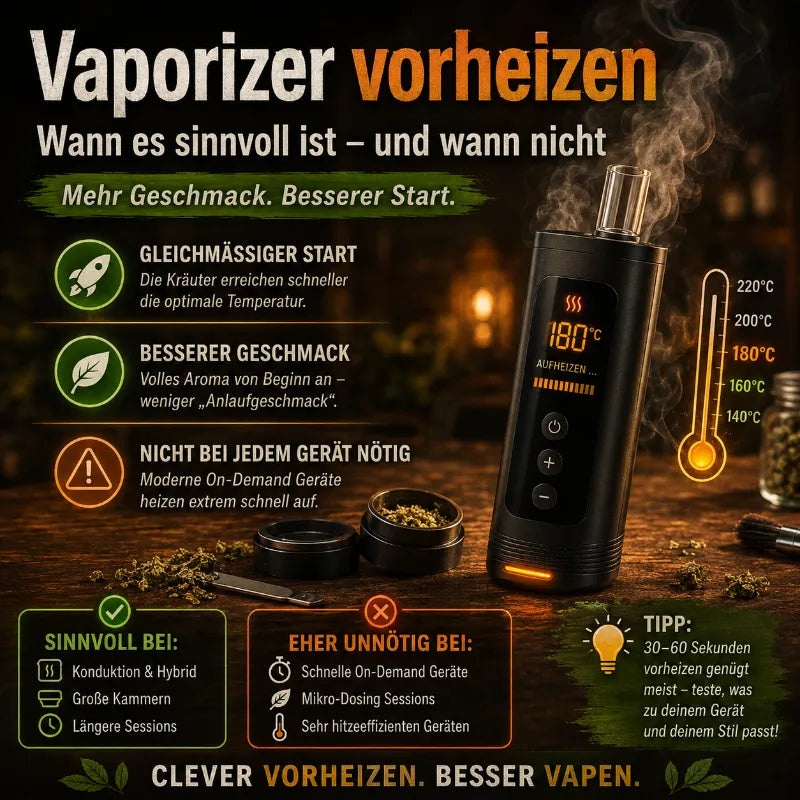 Vaporizer vorheizen: Wann es sinnvoll ist und wann nicht