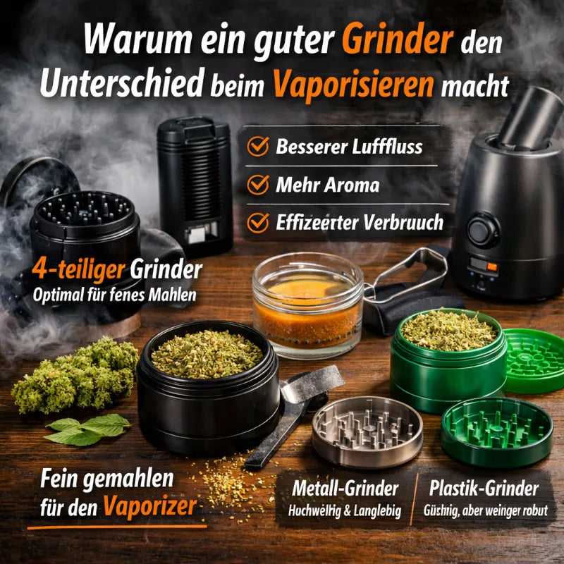 Warum ein guter Grinder den Unterschied beim Vaporisieren macht – 4-teiliger Grinder für feines Mahlen
