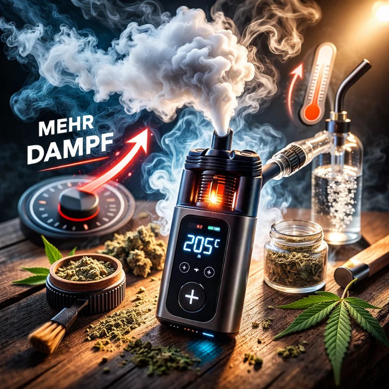 Mehr Dampf aus dem Vaporizer: Tipps für dichte Wolken – Vaporizer mit dicken Wolken und Temperaturanzeige