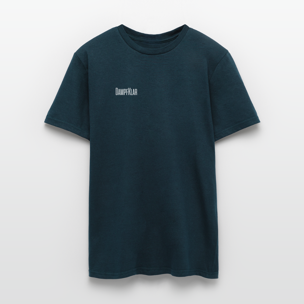 Dunkelblaues Herren T-Shirt mit print "DAMPFKLAR", ideal für jeden Tag.