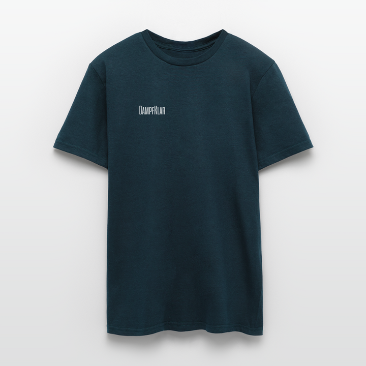 Dunkelblaues Herren T-Shirt mit print "DAMPFKLAR", ideal für jeden Tag.