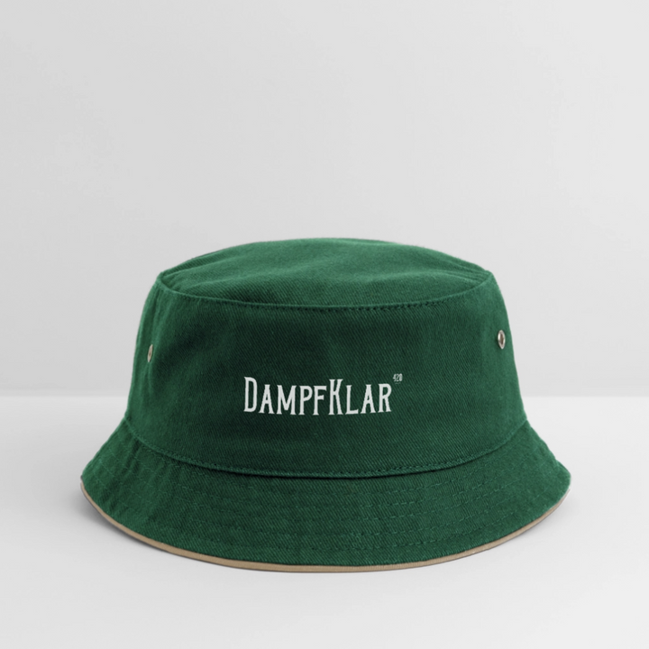 Kids’ Bucket Hat - Dunkelgrün/Beige