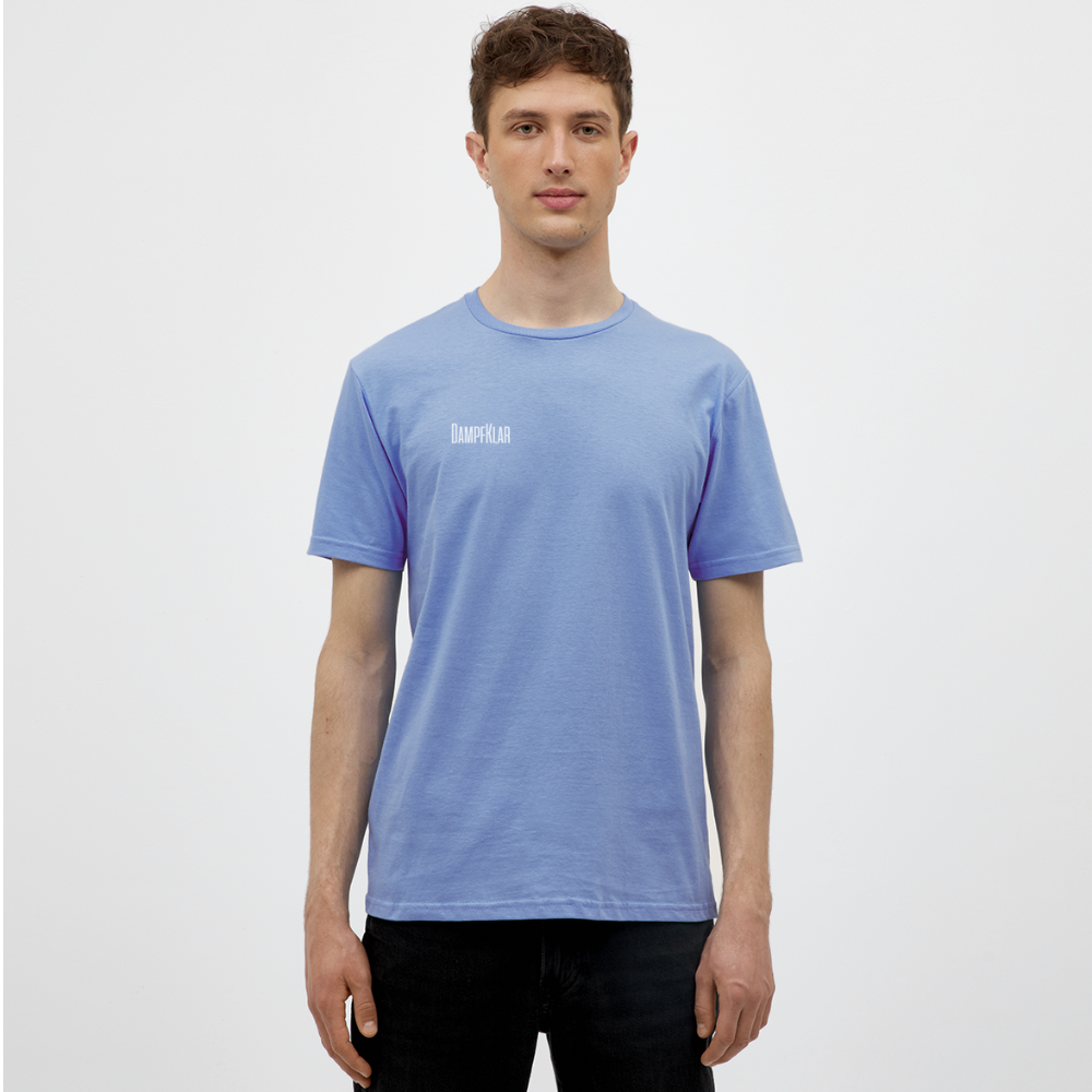 Männer T-Shirt in Himmelblau mit kurzem Ärmel und Rundhalsausschnitt, lässiger Schnitt.