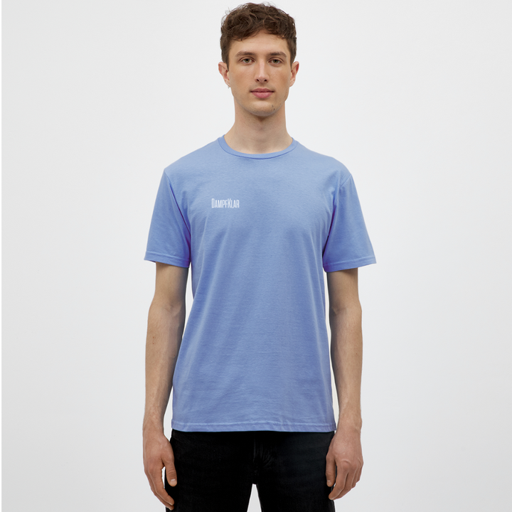 Männer T-Shirt in Himmelblau mit kurzem Ärmel und Rundhalsausschnitt, lässiger Schnitt.
