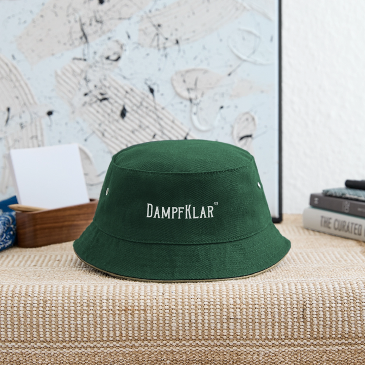 Kids’ Bucket Hat - Dunkelgrün/Beige