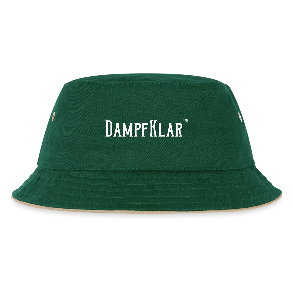 Kids’ Bucket Hat - Dunkelgrün/Beige