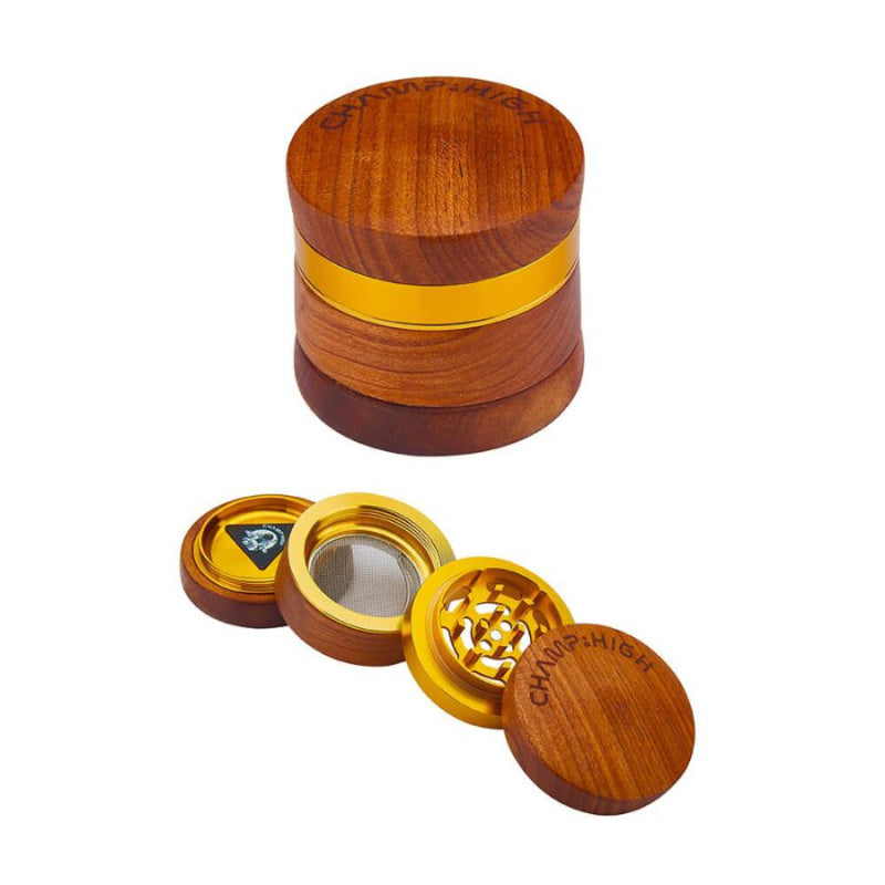 Champ High Wooden Metal Gold Grinder 4-Teilig (60mm)