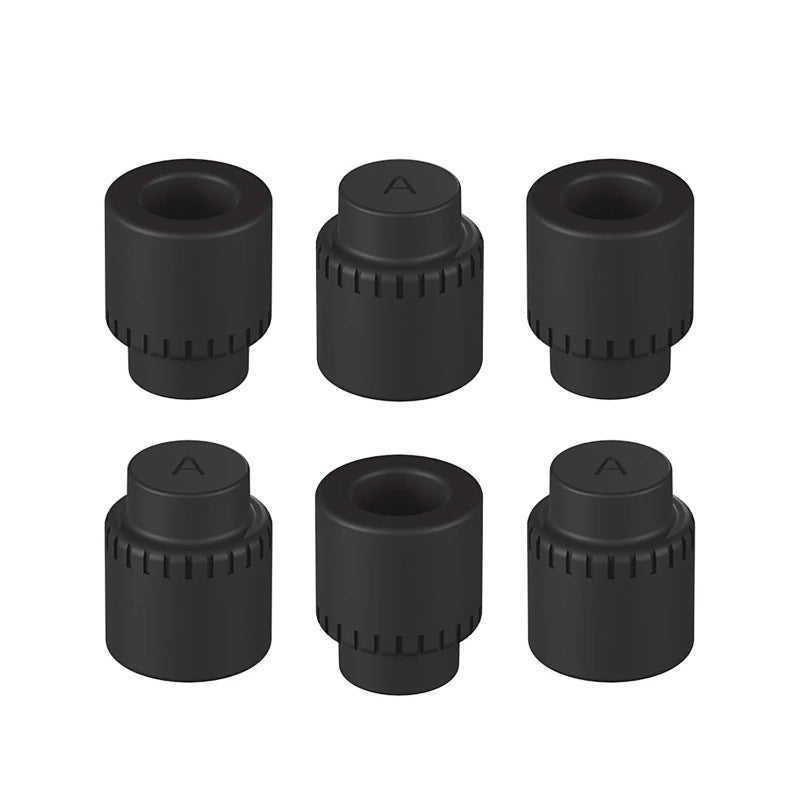 Sechs schwarze Arizer Go Shell Grips aus Silikon