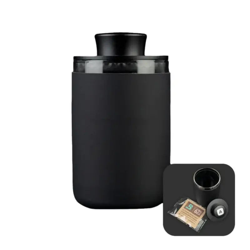 Alt Tag: Arizer Herb Jar Aufbewahrungsglas für trockene Kräuter mit luftdichtem Deckel und schützender Silikonhülle