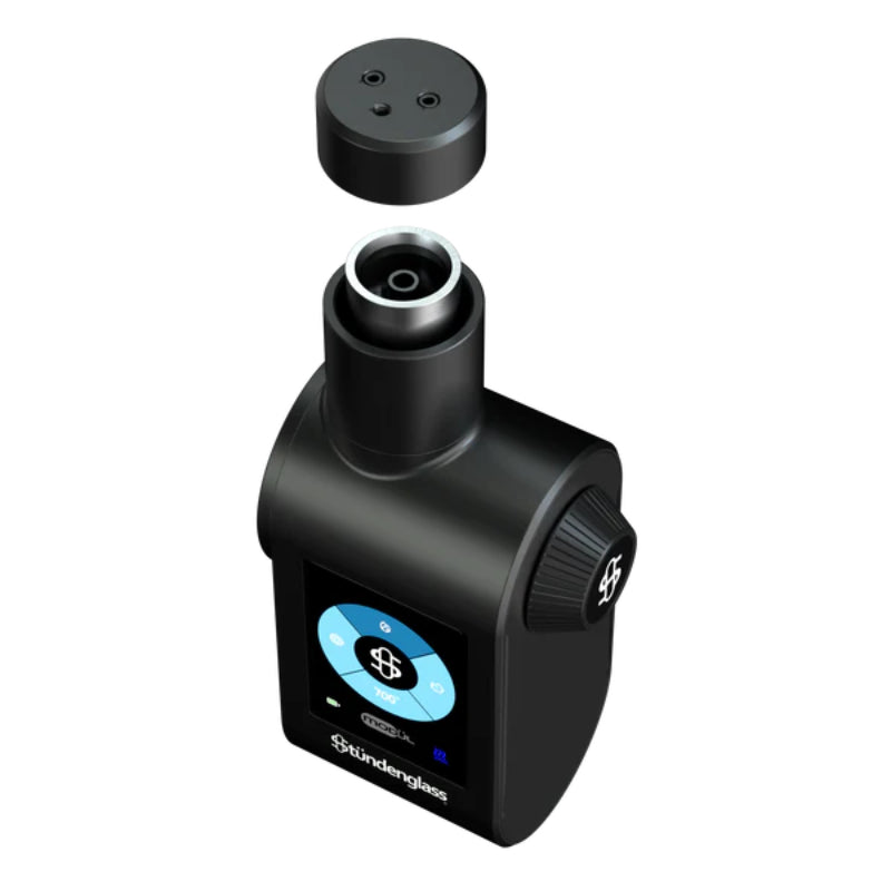 Stündenglass Modul für Gravity Hookah, ausgestattet mit digitalem Display und abnehmbarem Kopf.