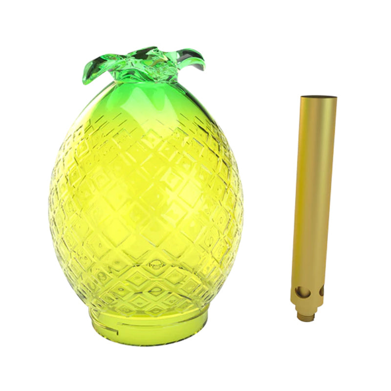 Stündenglass – Single Pineapple Globe (Ananas Kugel) in tropischem Design mit Glas-Ananas und goldener Röhre.
