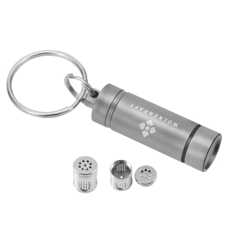 Wolkenkraft Kapsel-Container Set mit Schlüsselanhänger für praktische Kräuteraufbewahrung unterwegs.