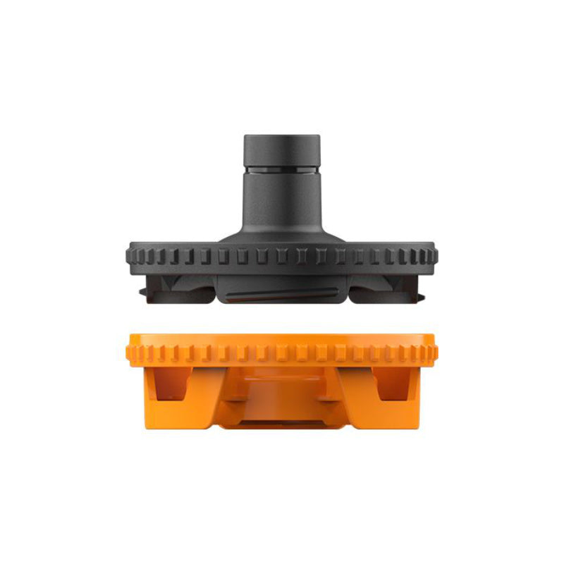 Storz & Bickel Volcano Hybrid Füllkammergehäuse in Schwarz und Orange für einfaches Befüllen und gleichmäßige Kräuterverteilung.