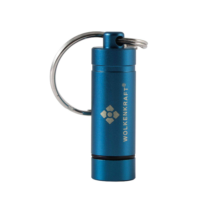 Wolkenkraft Kapsel + Container Set in blau für praktische Aufbewahrung und Dosierung von Kräutern beim Vaporisieren.