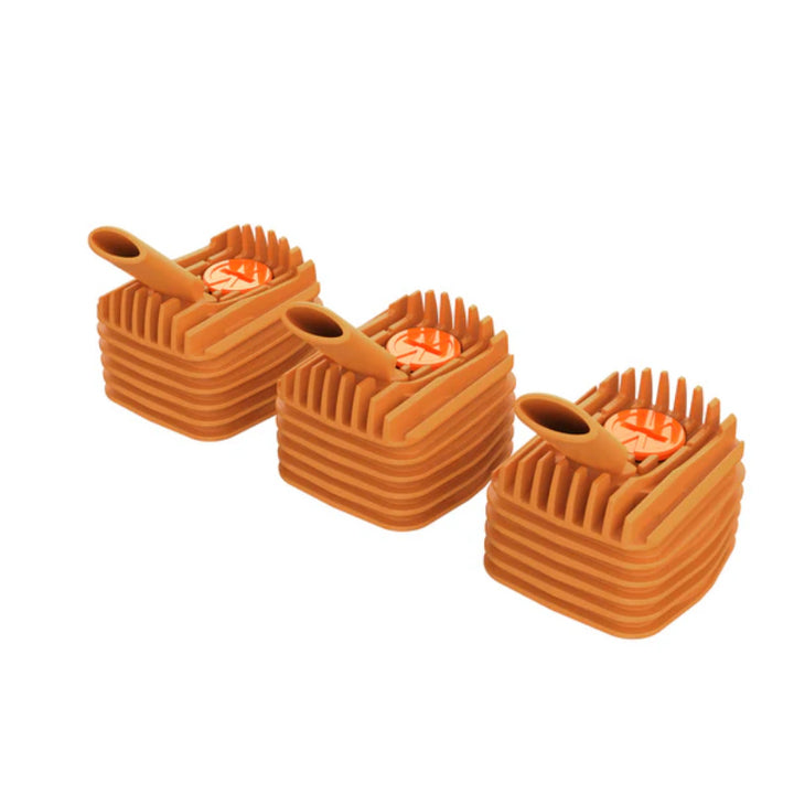 Storz & Bickel Veazy Kühleinheit (3 Stk.) in orange, designed to cool and refine vapor efficiently.