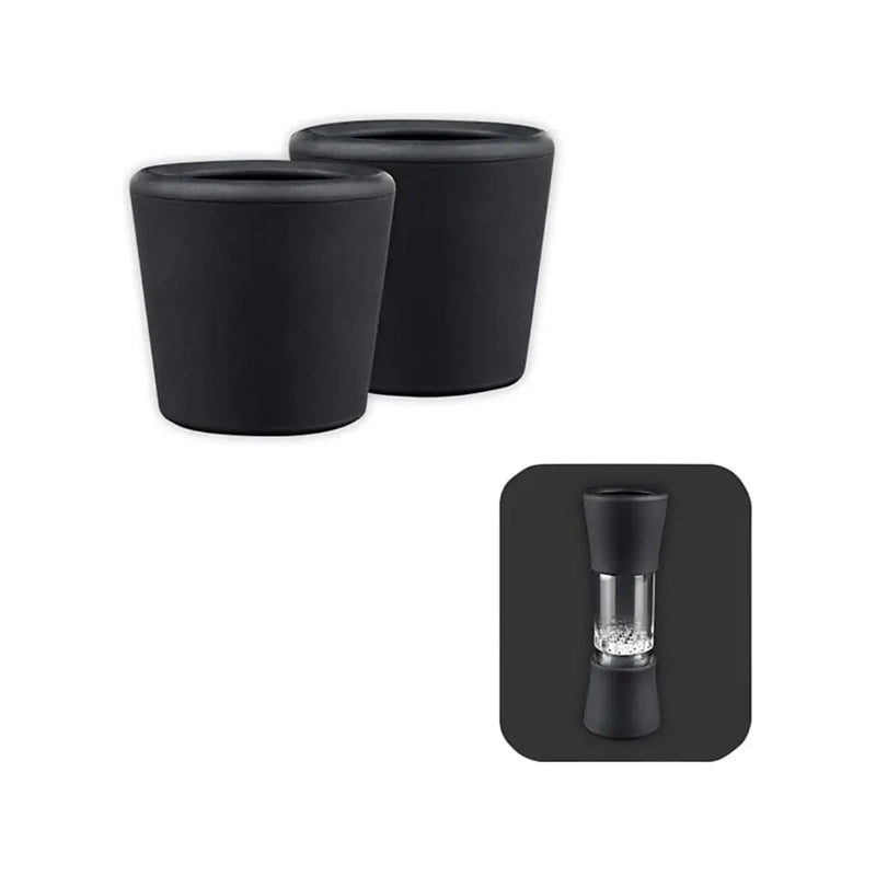 Zwei schwarze Tuff Bowl Halterungen aus Silikon