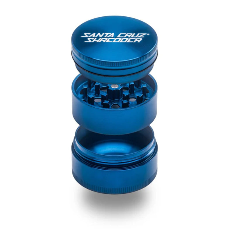Santa Cruz 3-teilig Grinder aus eloxiertem Aluminium, ideal für präzises Mahlen von Kräutern.