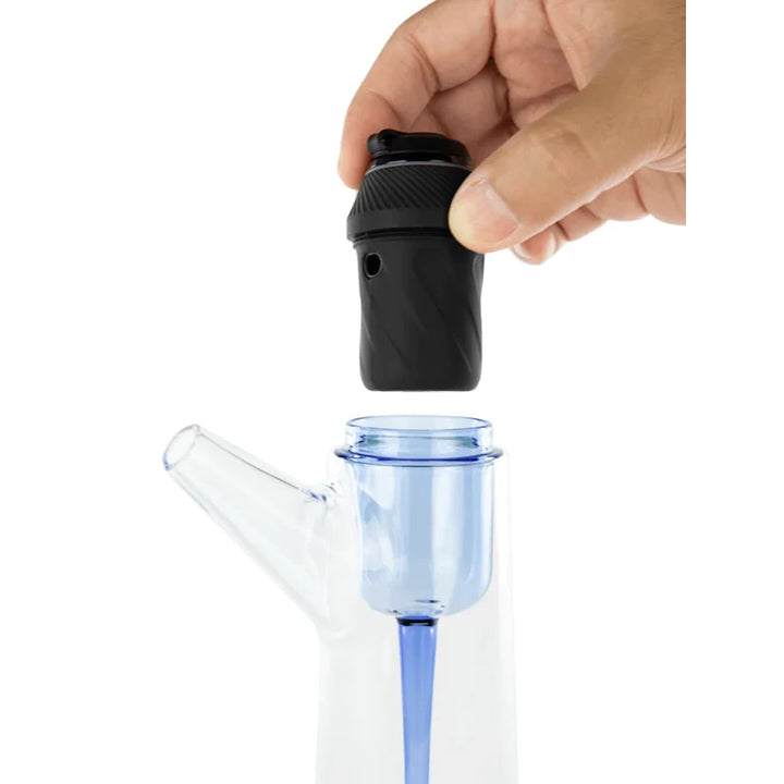 Puffco Proxy Droplet in use, showcasing vaporizer integration with elegant design details.