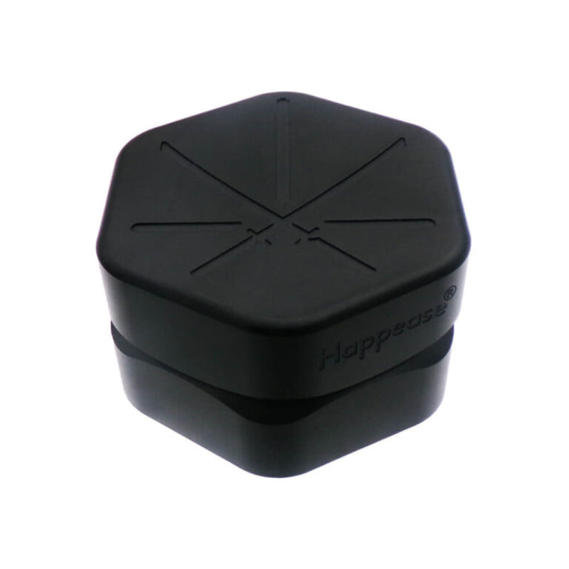 Katana Aluminium Grinder 2 Parts - 60mm in sleek black design for efficient herb grinding with Happease Soft Pouch