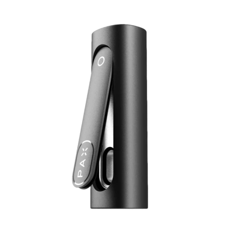 PAX FLOW Onyx mit geöffneter seitlicher Ofentür