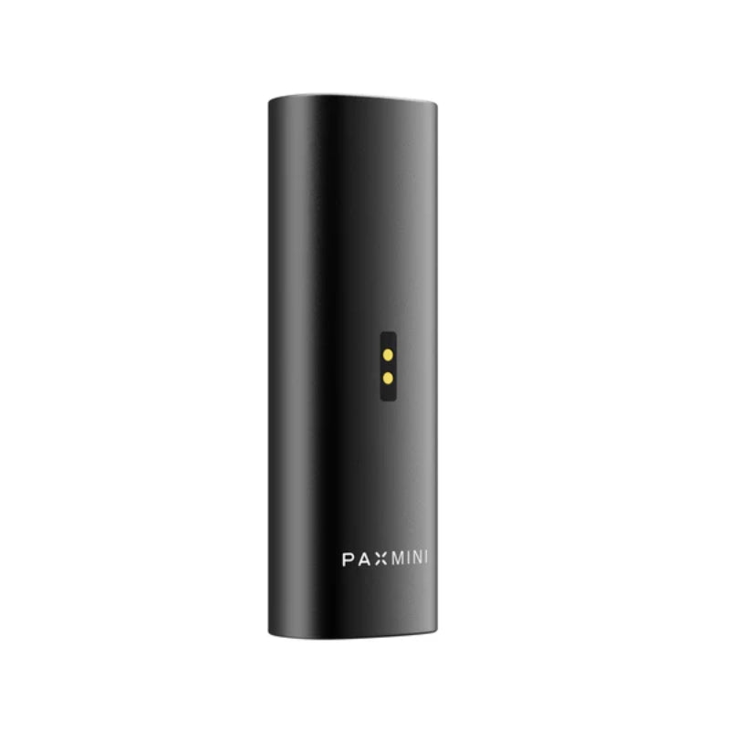PAX Mini 2 Vaporizer in sleek black design with LED indicators, ultra-compact for portable use.