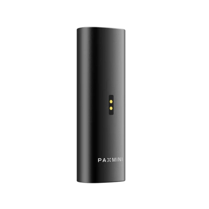 PAX Mini 2 Vaporizer in sleek black design with LED indicators, ultra-compact for portable use.