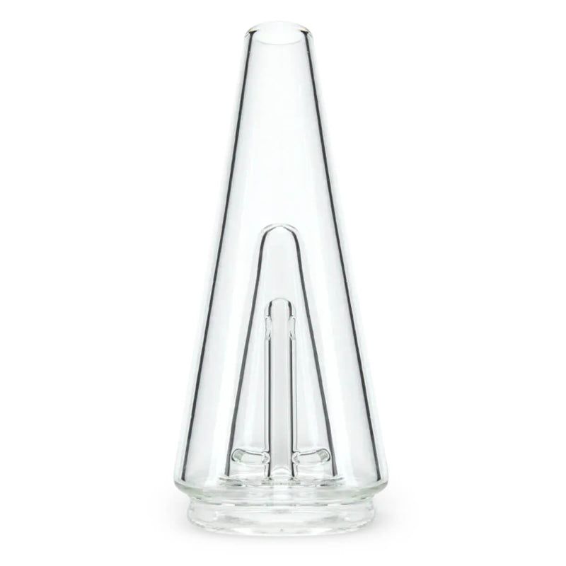 Puffco Peak Glass 2.0 aus doppelwandigem Borosilikatglas mit Spiral-Design für verbesserte Luftströmung.